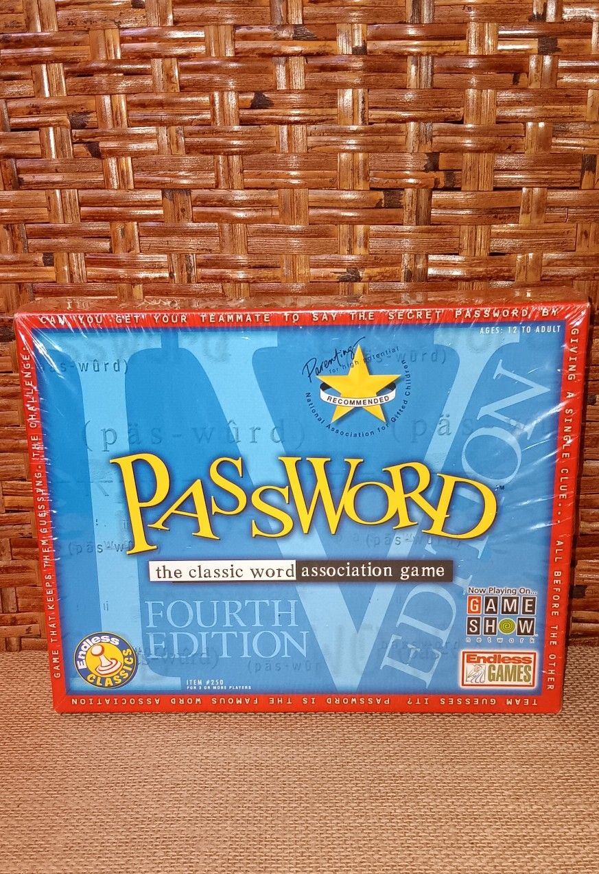 4th Edition Password Word Association Game, Endless Games 2003 Password Game