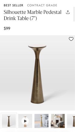 West Elm Marble Pedestal Drink Table (martini table)