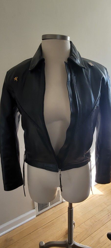Leather Motorcycle Jacket Size Small