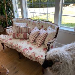 Two (pair) Loveseats/sofas Shabby Chic  Waverly Norfolk Rose Fabric Upholstery