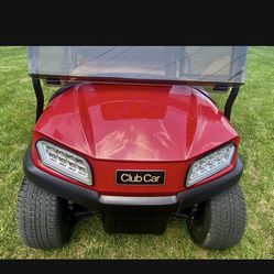 Golf Cart 2019 Club Car Street Legal Kit, LED Headlights & Taillights, Turn Signals, Flashers, 4 Pass, Bi-fold Windshield, Custom Club Car Wheels
