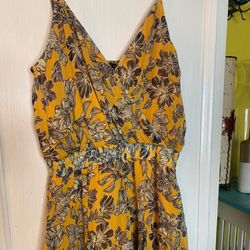 Yellow Tropical Mini Dress