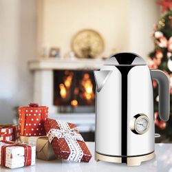 Stainless Steel Electric Kettle Fast Heating Water Boiler with Thermometer Size 1.7L NEW CONDITION