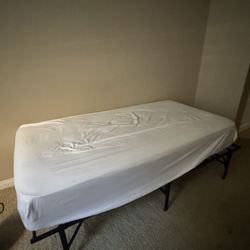twin bed frame + mattress 