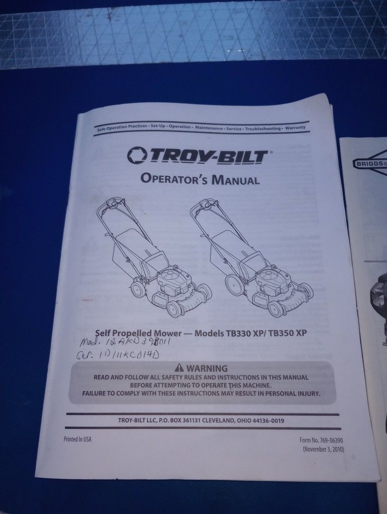 Troy Built Self Propelled Lawn Mower 