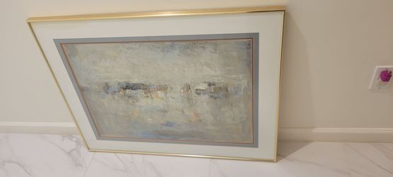 Large Framed Abstract Landscape Painting