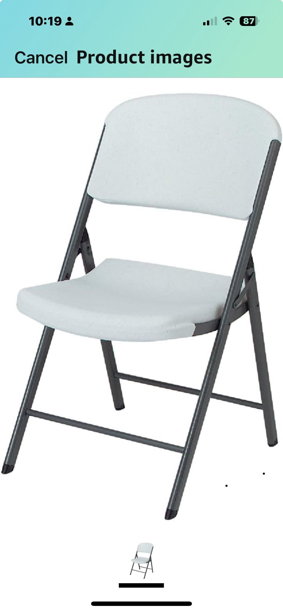 6 White Folding Chairs