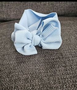 New Blue Stretchy Headband With Bow