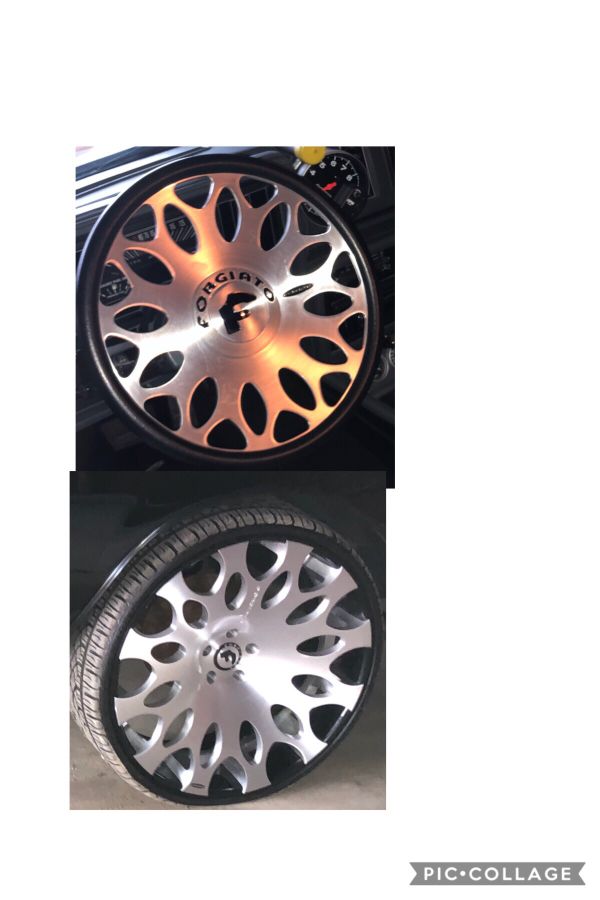 24 inch rims with run flat tires and matching steering wheel