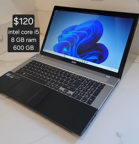 Windows 11 pro Acer Aspire laptop. 8 GB ram. Intel core i5.600 GB Delivery Available. Se Habla Espan