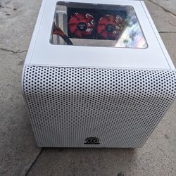 Thermaltake Core V1 Snow Edition Mini ITX Gaming PC Computer Case with Corsair PSU Power Supply