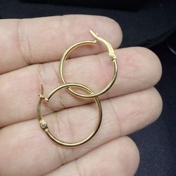 925 Silver (gold Over Silver) Hoops Earrings 20mm