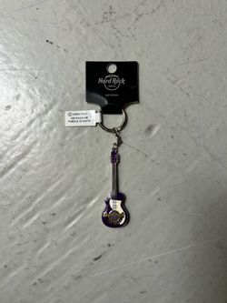 Hard Rock Hotel Purple Guitar Keychain