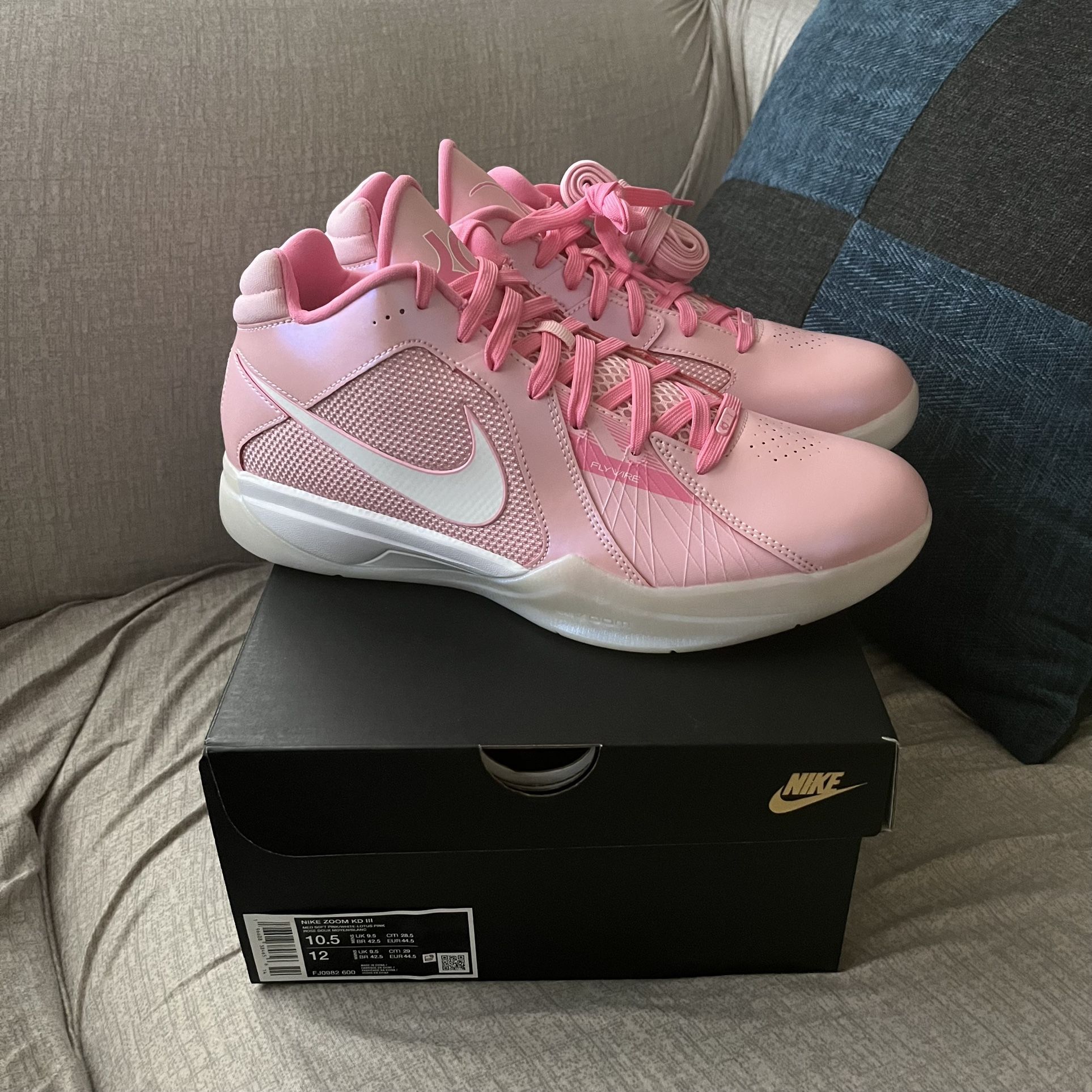 Nike Zoom KD 3 Aunt Pearl Pink New Size 10.5