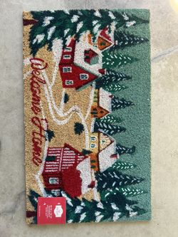 New Holiday Time Winter Village Coir Fiber Doormat