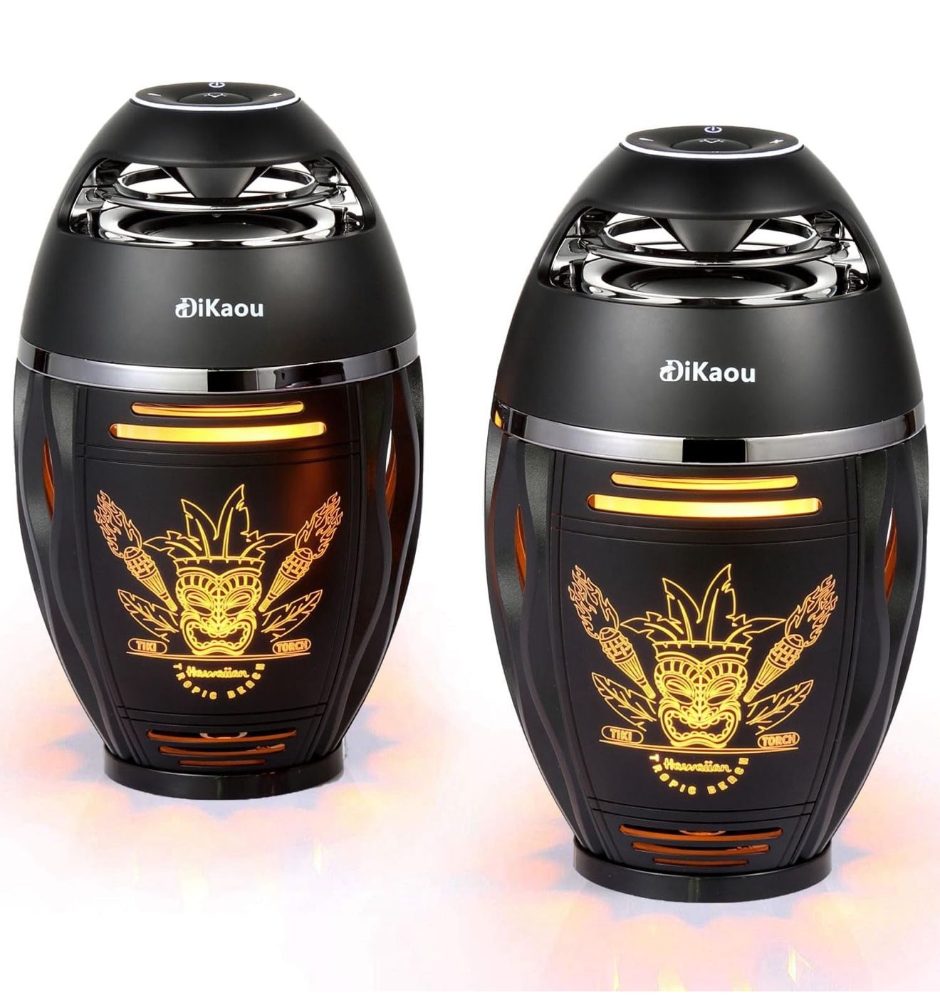 2 pack Gifts for Men Women, Bluetooth Speakers Outdoor with Flame Lights, Birthday Gifts for Him/Dad/Husband, Bluetooth 5.3 Wireless Speakers Base, Gi
