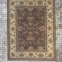 Brown Traditional Hand Knotted Wool Large Oushak Carpet