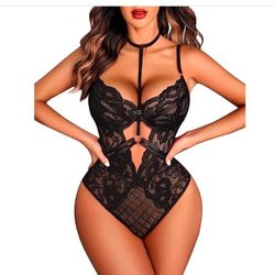 Avidlove Lingerie for Women Floral Lace Snap Crotch Teddy Bodysuit One Piece Teddies Babydoll