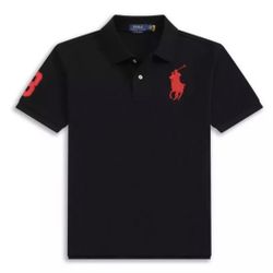 RL Short-sleeved Polo Shirt Pure Cotton Lapel T-shirt Men's Casual Polo Shirt 
