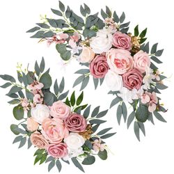 Wedding Arch Decorations 2 Pack - Reusable Artificial Hanging Flowers Floral Swag Greenery Garland For Wedding Welcome Sign Backdrop Bridal Ceremony R