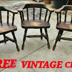 THREE ANTIQUE VICTORIAN SMOKERS BOW ARMCHAIRS(tight/solid)