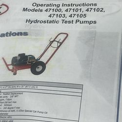 Hydrostatic Test Pump 