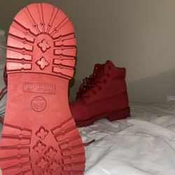 Red Timberlands (6.5 In Boys) 