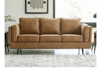 Ashley Furniture Brown Leather Couch + Chair