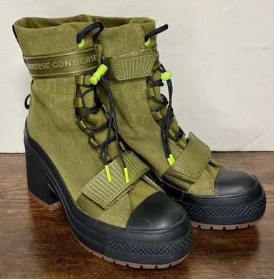 Converse Women's Size 6.5 Chuck Taylor All Star 567490c Olive High Heel Boot