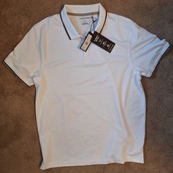 KENNETH COLE WHITE POLO SHIRT [LARGE], GREAT CONDITION 