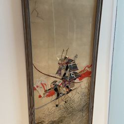 Vintage Japanese Embroidered Japanese Uchikake White Shiromuku Wedding framed wall art from Japan 