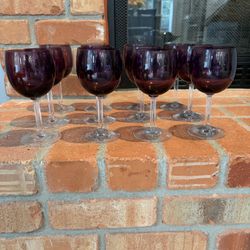 12 Fostoria Glass Company Amethyst (Burgundy) Goblets