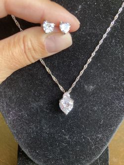 MATCHING HEART EARRINGS AND PENDANT NECKLACE