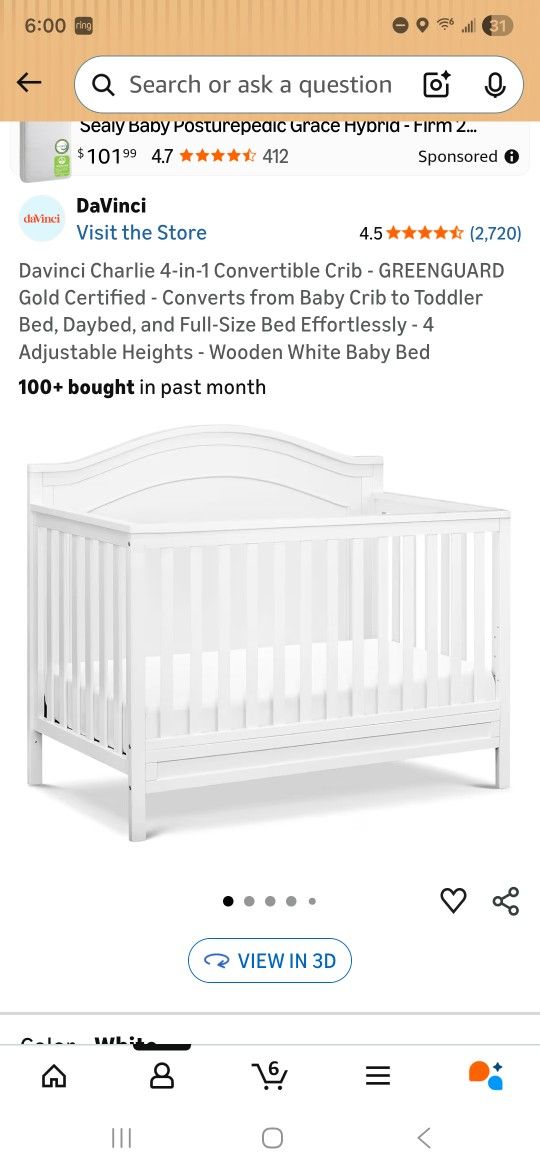 Crib And Mattress- Never Used