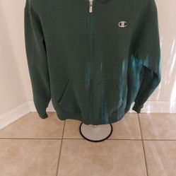 Mens Champion  Hoodie Green Size L