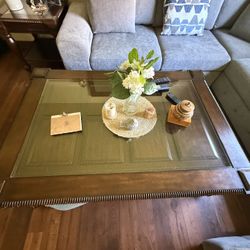 Glass Top Coffee Table Set W/console (4pc Set)