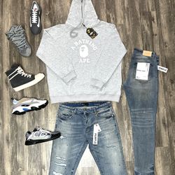 Lanvin, Dior, Rick Owen’s, Or Prada With Bape Hoodie And Purple Label Jeans Brand New With Box 