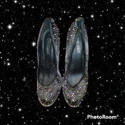 Women's Delacacy Black Platform High Heels Size 8.5