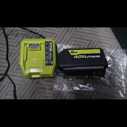 Ryobi 40V Battery And Charger 