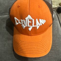 Cleveland Fishing Co Fish The land Patch Mesh Trucker Snapback Baseball Hat Cap