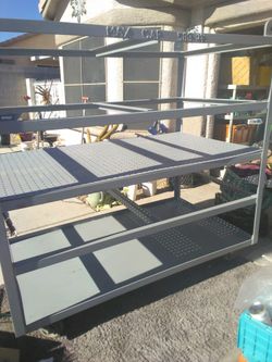 Industrial Storage Shelf Unit On Wheels
