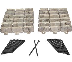 12-Pack Garden Edging Border 17 Ft Brown Stone Look Landscape Edging with Stakes