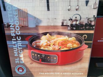 Red chef's counter 3L multi function electric cooker