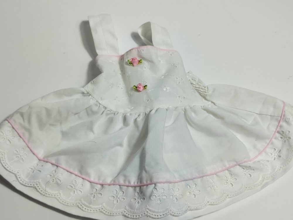 American Girl Doll Clothes. Nice White And Pink Floral Ribbon Dress