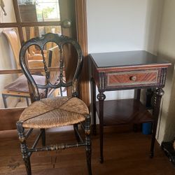 1890s Accent Table And Chair
