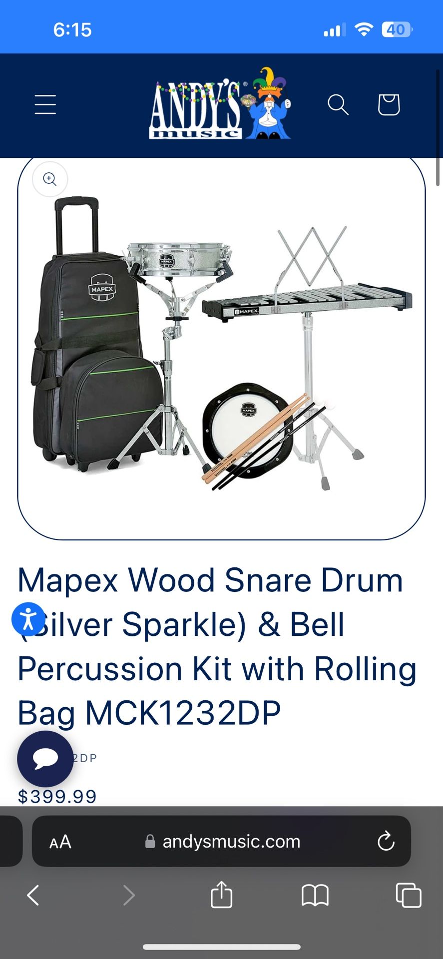 Mapex Snare And Bell Kit