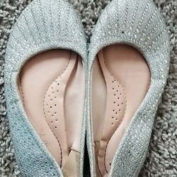 Silver Sparkle Glitter Dress Shoes