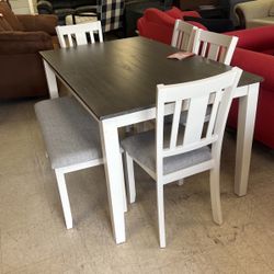 Table 4 chairs and bench