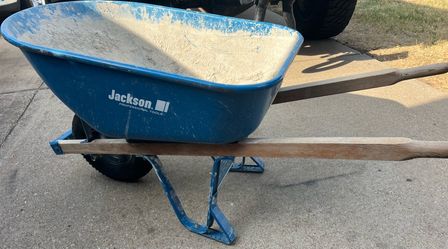 6 cu. ft. Heavy Duty Steel / Metal Powered Wheelbarrow with Hardwood Handles and Air Filled Tire