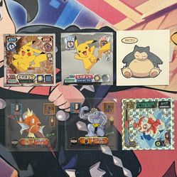 Pokemon Amada Metallic Holo Prism Daiichi Clear Stickers Japanese (6pcs)